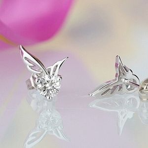 Earrings -  Cubic Zirconia Angel Wings